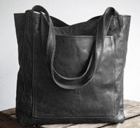 Elsbetha® | Klassische Leder Schultertasche – Schwarz
