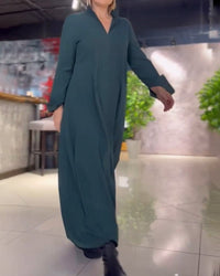 Kesslyn - Soft-Touch Shiftkleid in Maxi-Länge – Grün