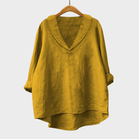 Annika | Oversized Leinen-Bluse – Gelb