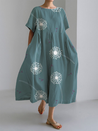 GABRIELLA | Maxi Sommerkleid mit maximalem Komfort und Wasserfalldruck für Momente der Freiheit – Grün
