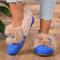 Kesmina – Gemütliche Rutschfeste Schuhe Aus Kunstfell – Blau