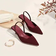 Chantalle - Summer Whisper, Elegante Damen-Slingback-Sandalen mit spitzem Zeh – Bordeaux
