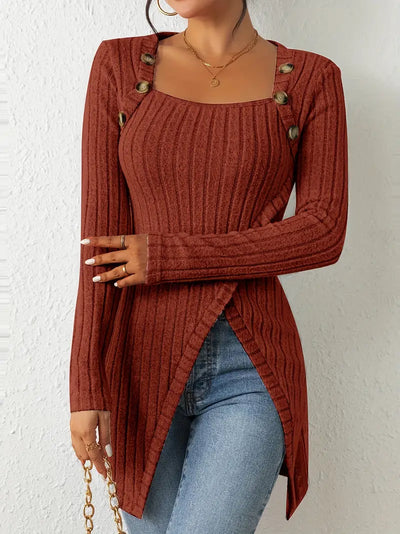 Steffi - Asymmetrisches Top mit Rippenstruktur
