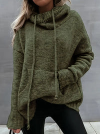 Natala - Strickpullover Mit Kängurutasche – Grün