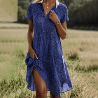 Tansy | Stilvolles und Bequemes Sommerkleid – Dunkelblau