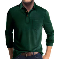 Marty - Komfortables Herren-Poloshirt mit langen Ärmeln – Grün