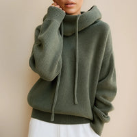 Annalina™ | Gestrickter Hoodie – Grün