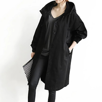 Regenjacke Damen Mit Knopfverschluss | Klassisch & Wetterfest – Schwarz