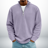 Snovia™ – Hochwertiger Herrenpullover mit Halbreißverschluss – Lila