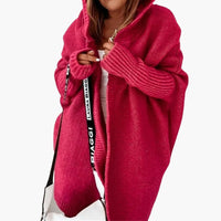 Strick Cardigan mit Kapuze für Damen – Rosa