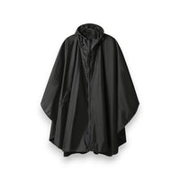 Wasserdichter Leicht-Regenponcho mit Kapuze – Schwarz