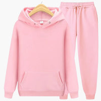 Herren Jogginganzug mit Kapuzenpullover und Bündchenhose – Rosa