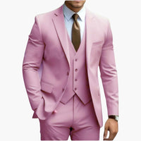 Dreiteiliger Herrenanzug mit - gekerbtem Revers und schmaler Hose – Rosa