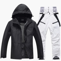 Zweiteiliges Ski Set für Unisex – Schwarz / Weiß