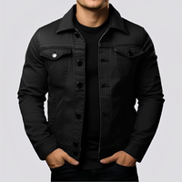 Maxwell - Traditionelle Männerjacke aus robustem Stoff – Schwarz