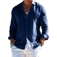 Félicien - Angenehmes langärmeliges Poloshirt – Marine