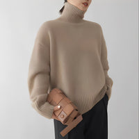 Clementine - Damenpullover mit kuscheligem Rollkragen – Braun