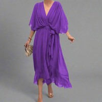 Isolde | Maxikleid aus Premiumstoff – Lila