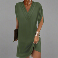 Gundrada | Elegantes Maxikleid – Militärgrün