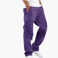 Weite Cargo-Hose für Männer - Bequeme Passform mit Taschen – Lila