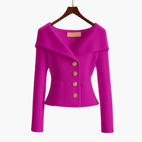 Melina | Schicker Cardigan – Rosenrot