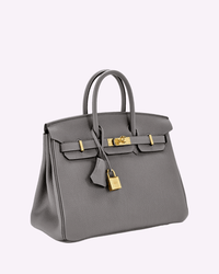 Chiara - Elegante Leder Handtasche – Grau