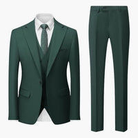 Eleganter Slim Fit Anzug - Herren 3-teilig für Business – Dunkelgrün