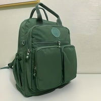 Gepolsterter Damen Rucksack Mit Seitentaschen | Mit Reißverschluss – Grün