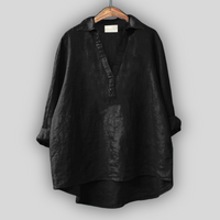 Anna - Linen Blouse – Schwarz