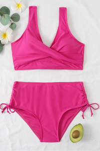 Élisa - Einfarbiger Badeanzug Bikini – Rosa