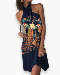 Damen Elegantes Minimalistisches Kleid | Midi – Marine