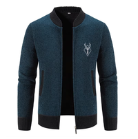 Lasenna | Stilvolle Herrenstrickjacke mit Reißverschluss – Blau