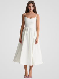 ELARA BLOOM MIDIKLEID – Weiß