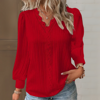 Maria™ | Elegante Bluse im Ibiza-Stil mit Spitzendetails – Rot
