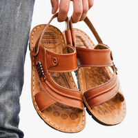 Bequeme orthopädische Sandalen für Herren - robust & komfortabel – Hellbraun