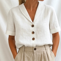 Marie™ | Elegante schlichte Bluse – Weiß