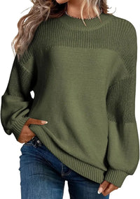 Neva - Damen-Strickpullover – Weicher Oversize-Pullover im Minimalistischen Stil – Oliv