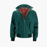 Herren Harrington Bomberjacke mit Tartan Futter – Grün