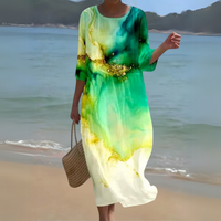 Miranda™ | Stilvolles Blumenkleid – Grün