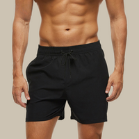 Badehose für Herren - Leichte, schnelltrocknende Badeshorts mit Stretch für den Sommer – Schwarz