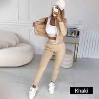 ZORA - BEQUEMES UND ELEGANTES DREITEILIGES SET – Khaki