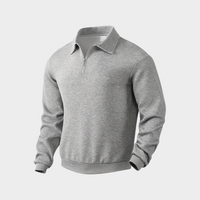Verner - Premium Pullover mit Viertelreißverschluss – Grau