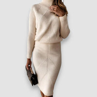 Evelin | Zweiteiler mit schmalem Rock – Beige