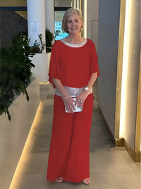 Myrte™ | Pailletten-Zweiteiler – Rot