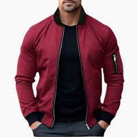Klassische Bomberjacke für Männer - Reißverschluss und Stil – Rot
