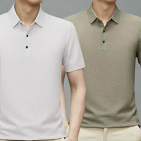 OLYMPS Polo Shirt | Sommerliches Atmungsaktives Slim Fit Herren Poloshirt Kurzarm | 2-Pack – Khaki | Weiß