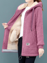 Adalyn - Fleece-Kapuzenjacke – Rosa