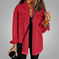 Roxanne™ | Vintage-Jeansjacke – Rot