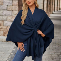 Sylora™ - Eleganter Warmer Poncho – Marine