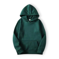 Basic Hoodie für Damen mit Kapuze und Kordelzug einfarbig – Dunkelgrün